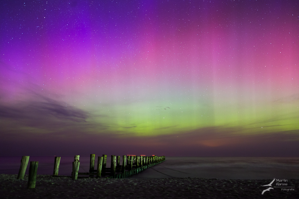 Polarlichter über der Ostsee in Zingst