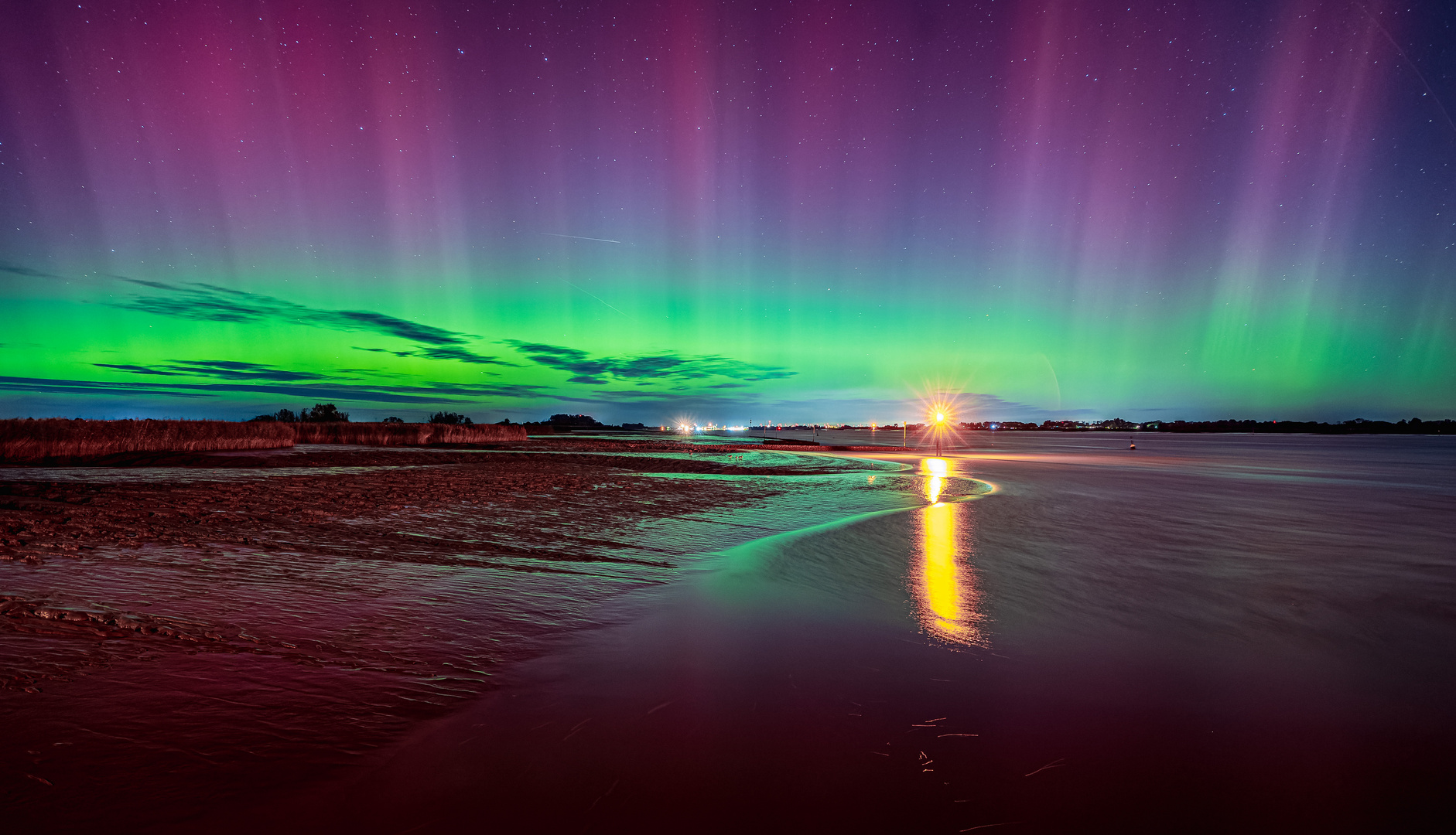 Polarlichter über der Wesermarsch 