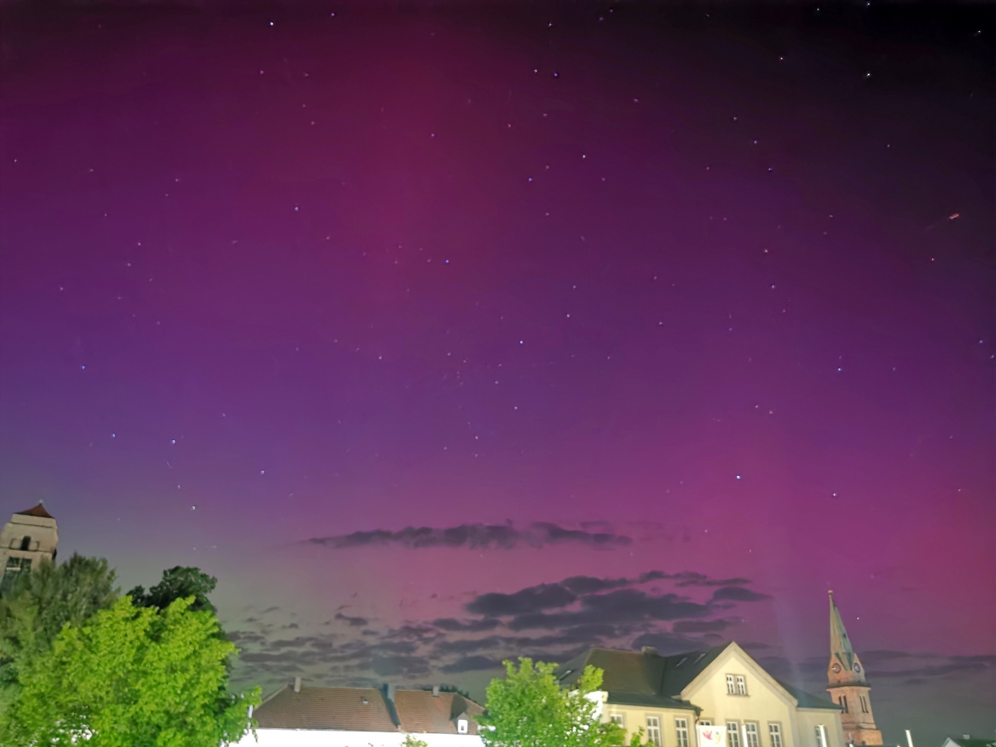 Polarlichter über Erbendorf (Oberpfalz) 