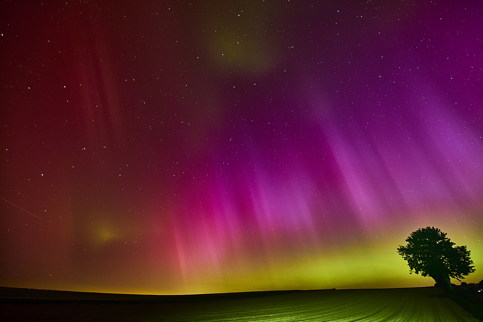 Polarlichter über Südbayern