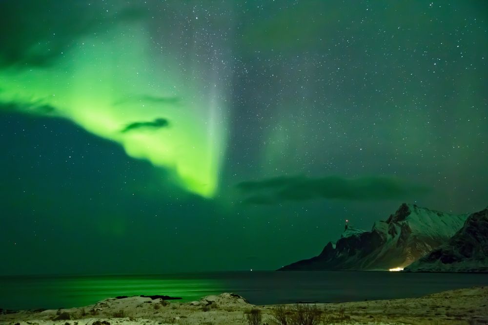 Polarlichtnacht in Ramberg- West Lofoten