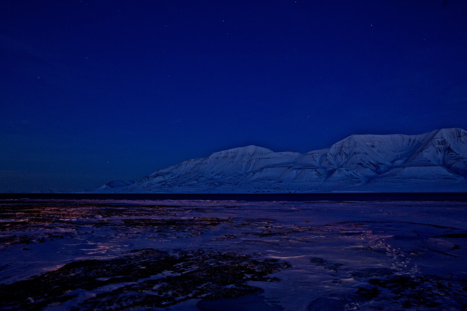 Polarnacht, Longyearbyen, Spitzbergen, 78°13'N