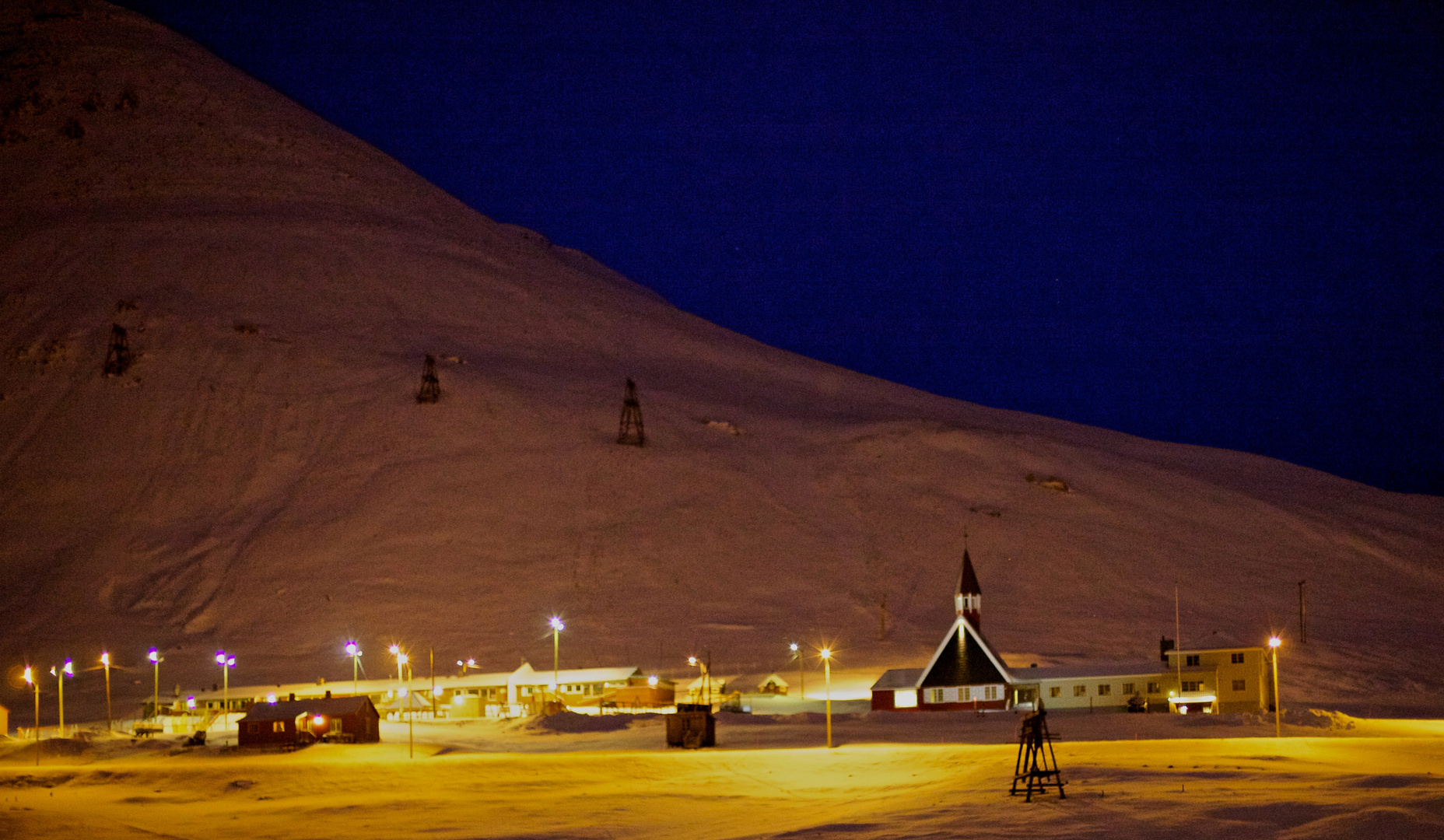 Polarnacht, Spitzbergen, Longyearbyen 78°N