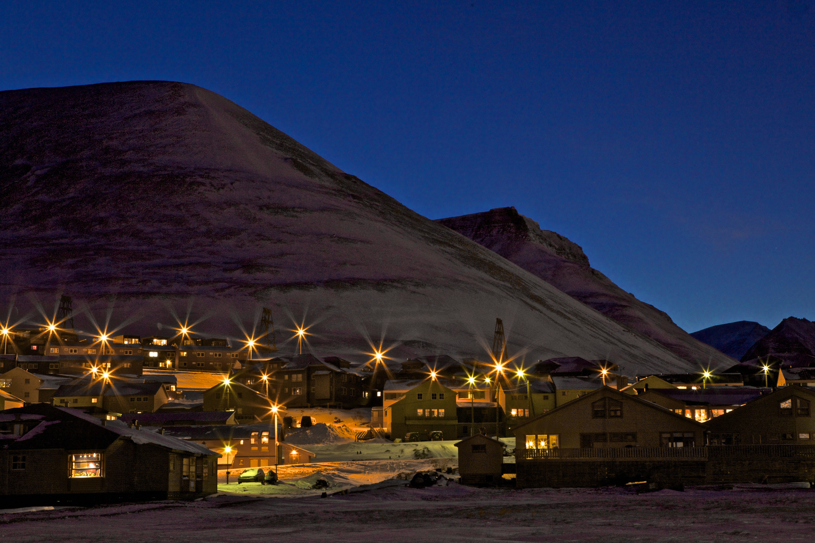 Polarnacht, Spitzbergen, Longyearbyen 78°N