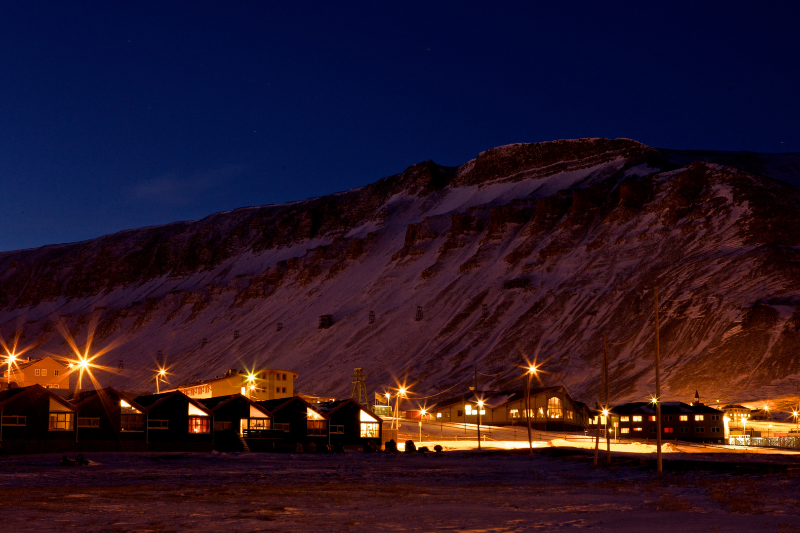 Polarnacht, Spitzbergen, Longyearbyen 78°N