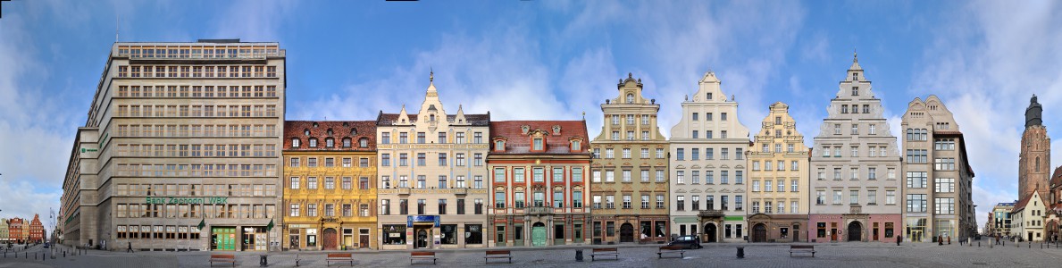 Polen - Breslau / Wroclaw Rynek westside Panorama