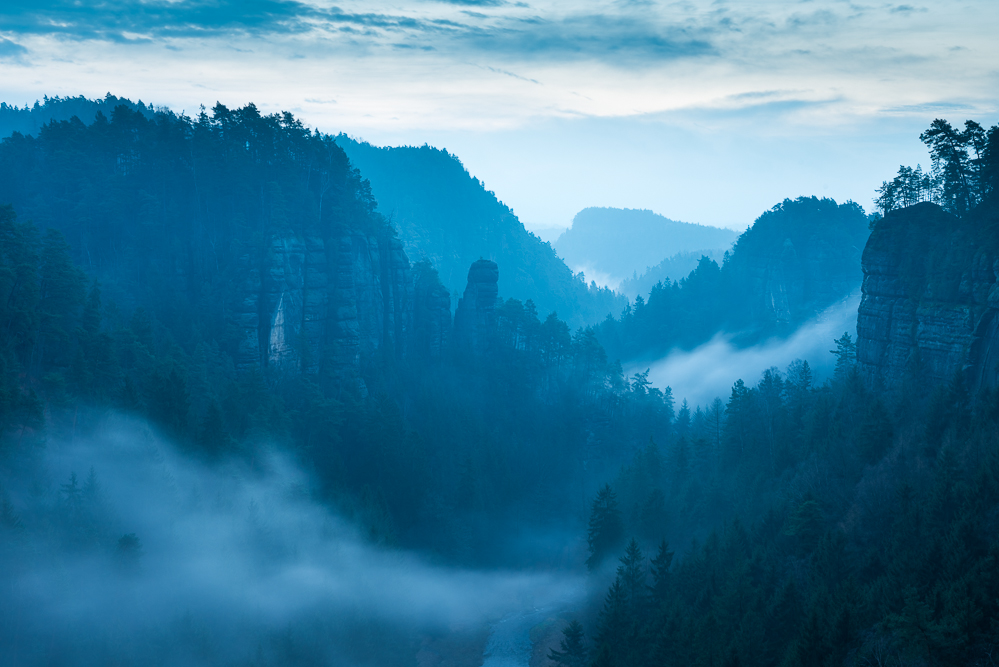 Polenztal zur Blauen Stunde