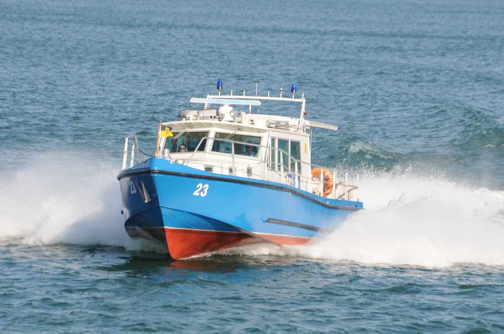 Polizeiboot im Einsatz