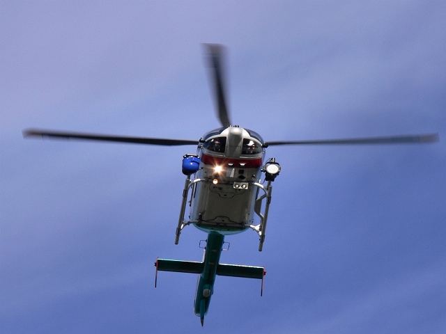 Polizeihubschrauber bei Papstbesuch in München