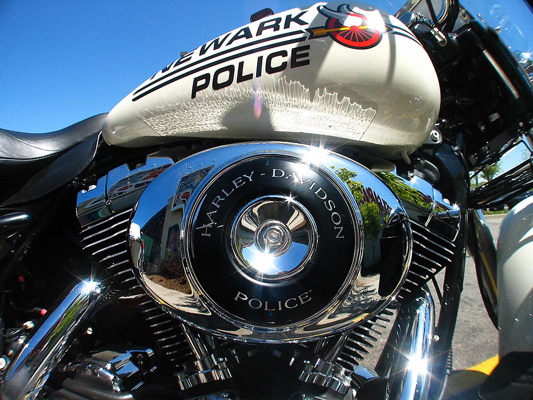Polizeimotorrad in Newark