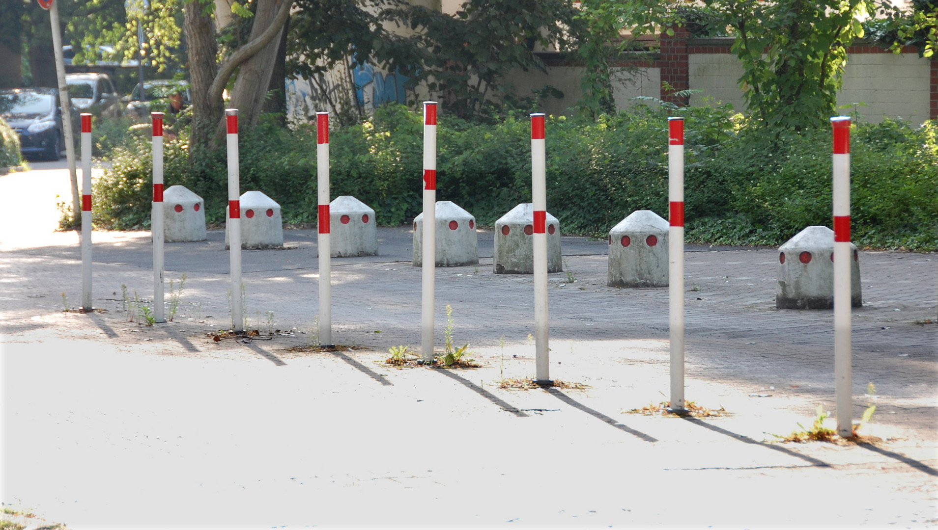 Poller auf dem Parkplatz