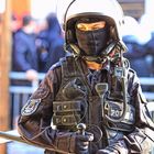 Polnische Bereitschaftspolizistin beim Vergleichswettkampf der Bundespolizei