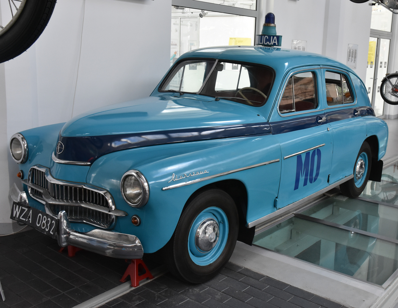 Polnisches Polizei Auto gesehen in Verkehrsmuseum Stettin 