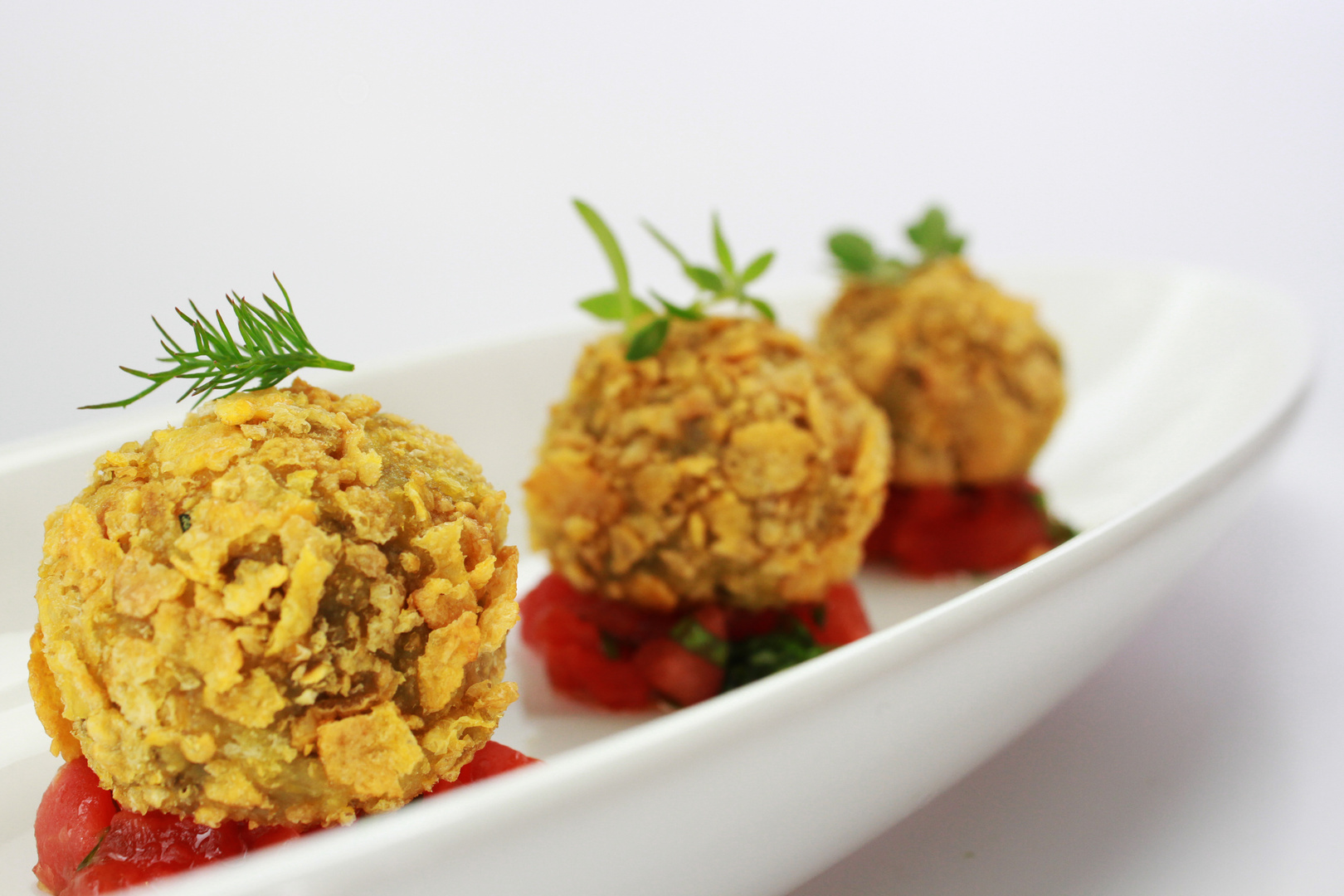 Polpette di melanzane con cornflakes