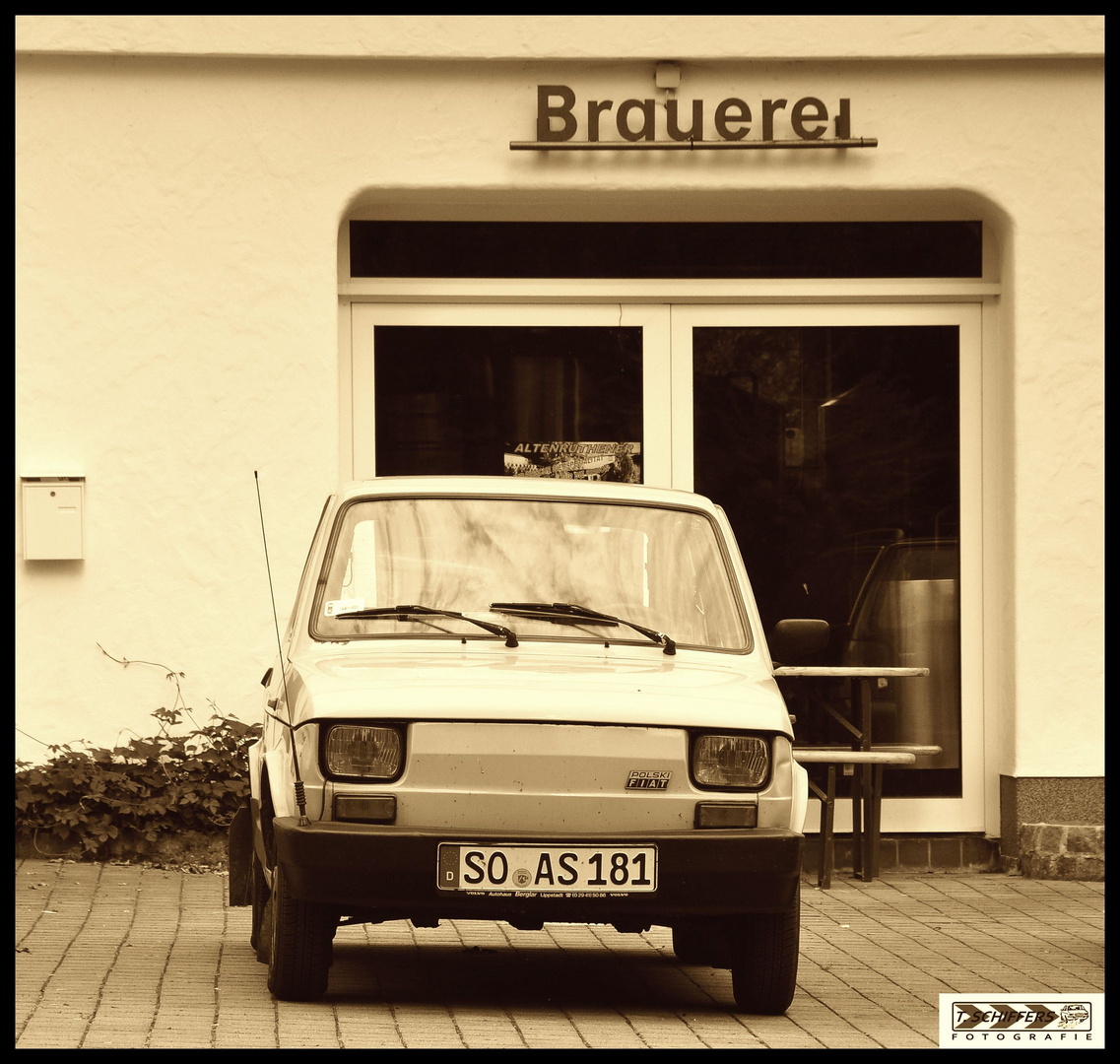 Polski Fiat an Altenrüthener Landbierbrauerei