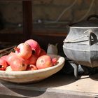 Pomegrane and olive wood plate