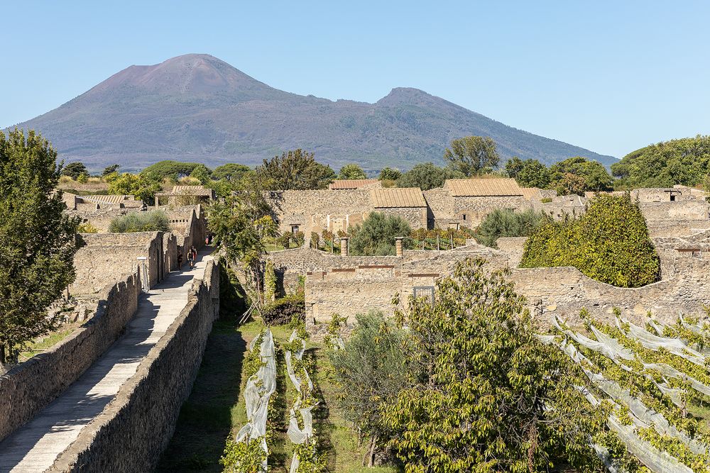 Pompeji Blick auf den Vesuv Foto & Bild europe, italy, vatican city