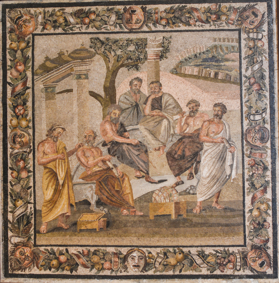 Pompeji - Mosaik aus der Villa des T. Siminius Stephanus - "Die 7 Weisen"