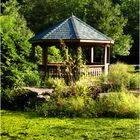 Pond and Gazebo in Golden Hour, Early Autumn