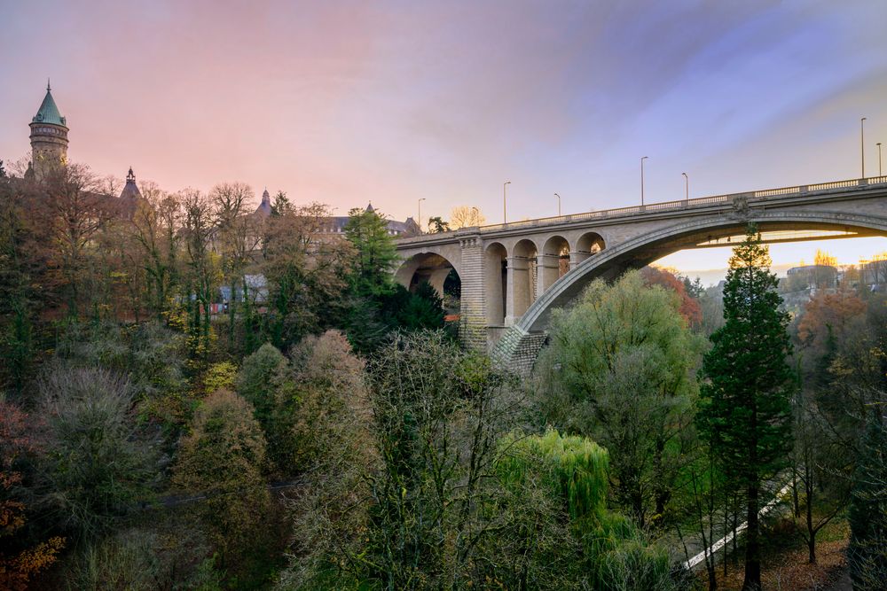 Pont Adolphe sunset Foto & Bild | europe, benelux, luxembourg Bilder