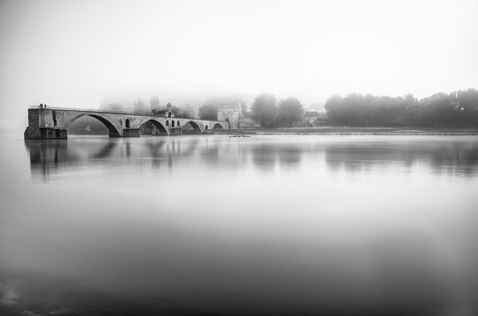 Pont d'Avignon sous la brume