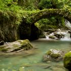 Pont de pierre à Megève en Haute Savoie