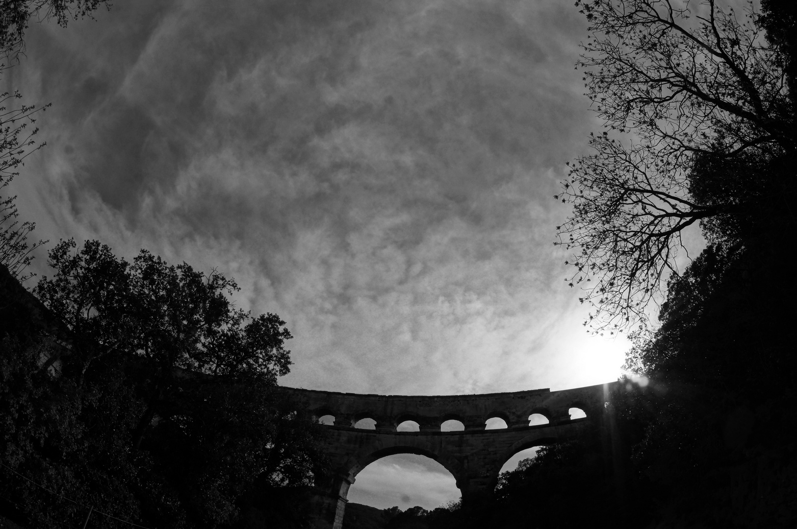 Pont Du Gard Fisheye View