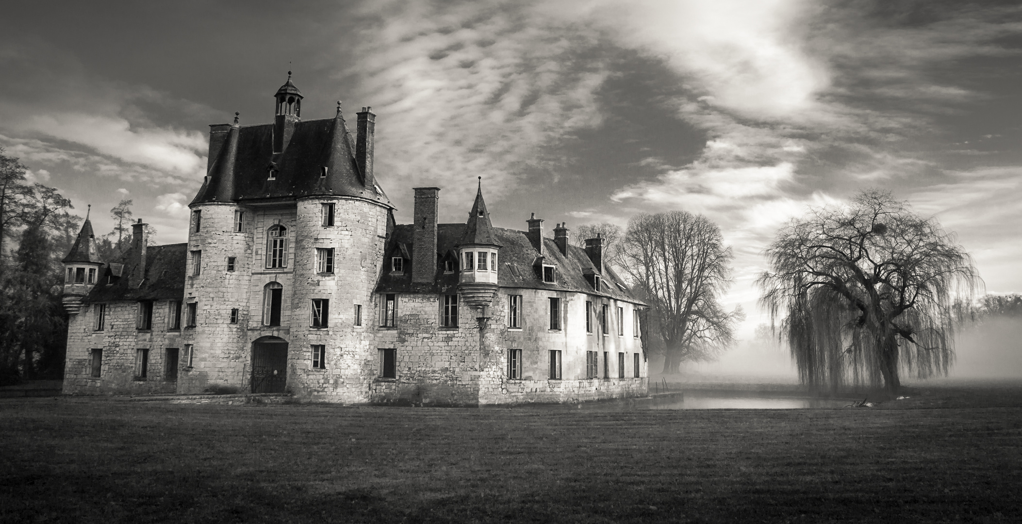 Pont-Saint-Pierre Castle In The Mist