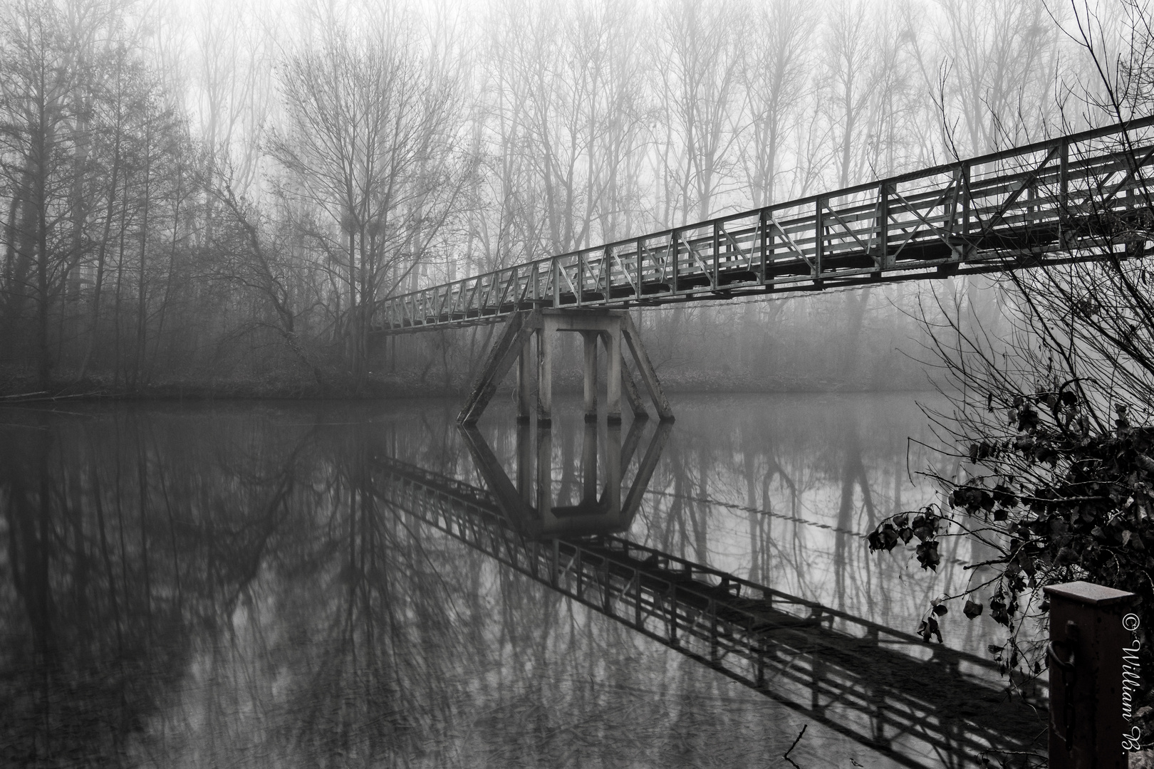 Pont sur la brume