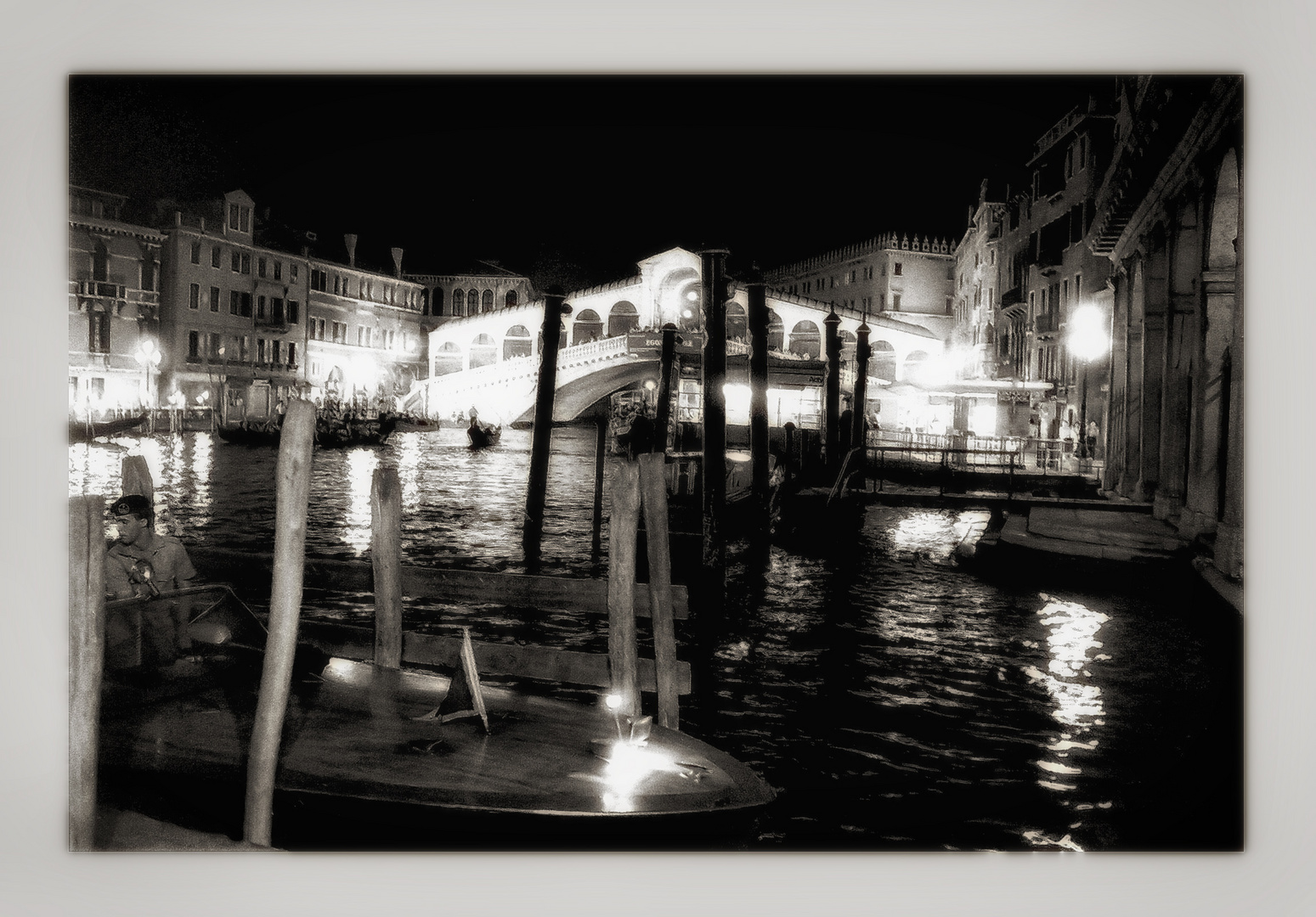 Ponte di Rialto Venedig 1984 -  Nachtansichten 