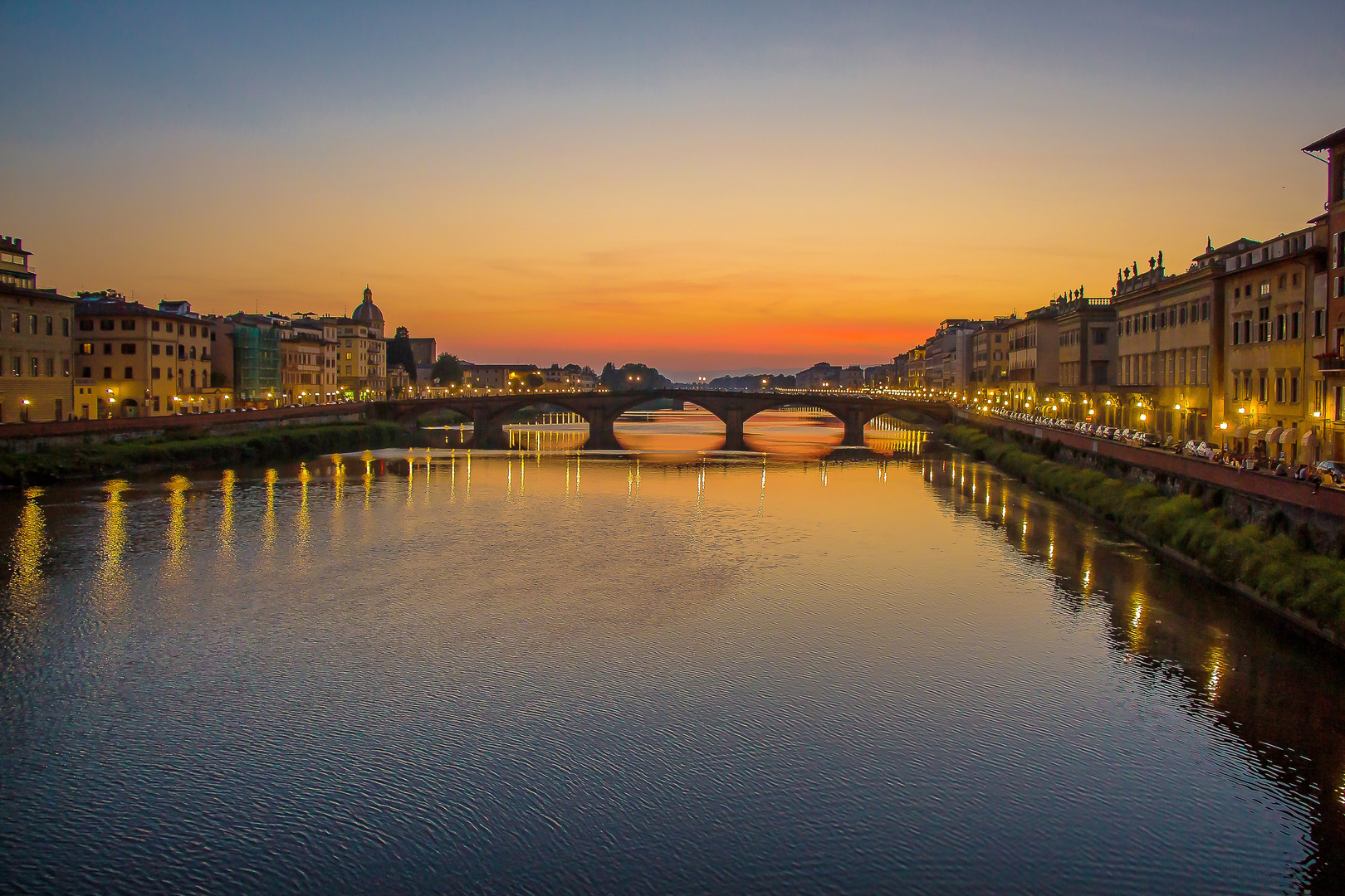 Ponte über den Arno am Abend Florenz Mai 2015