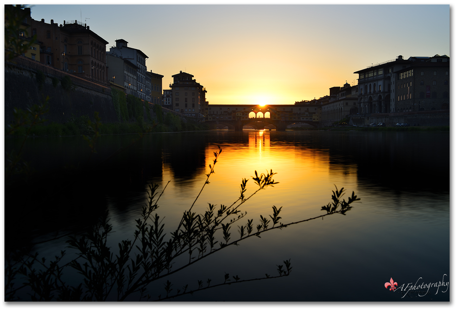 Ponte Vecchio all'ora del tramonto