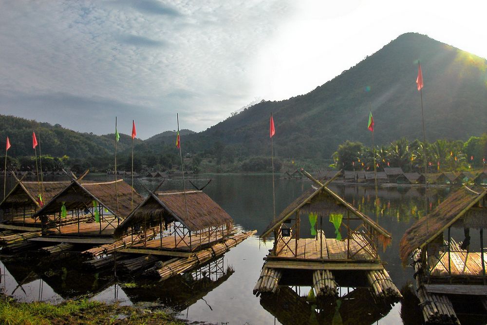 Pontoons for hire on the Huai Krathing reservoir