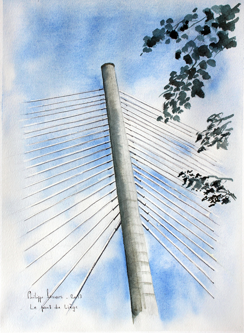 Ponts (2) - Les haubans du pont de Liège