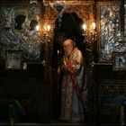 Pope de la Iglesia ortodoxa griega en Oia. Fascinante.