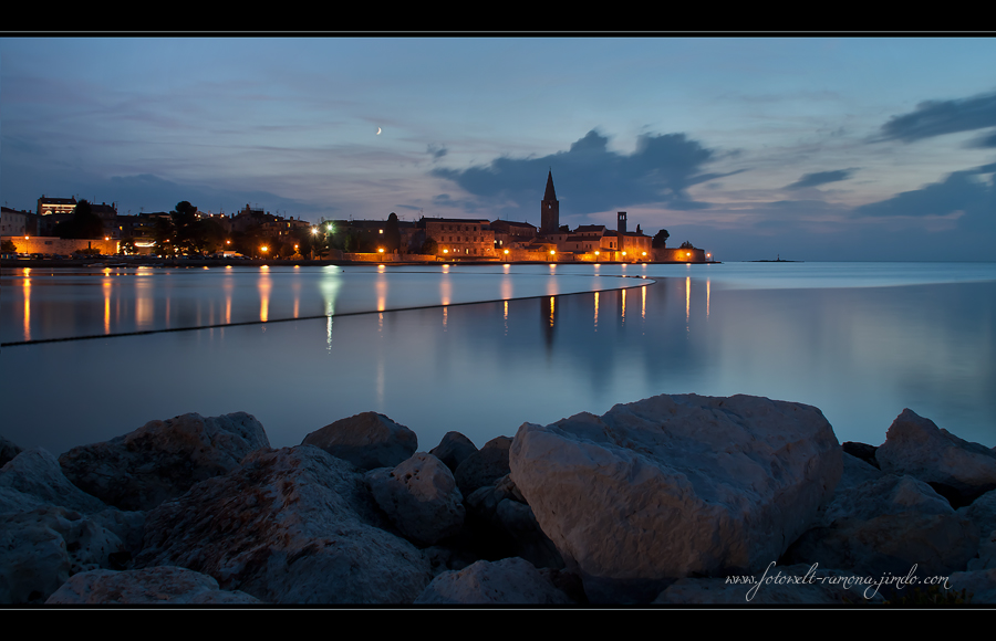 Porec` at night