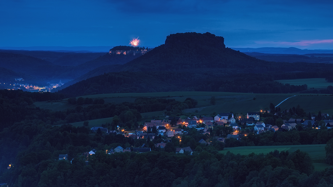 Porschdorf zur Blauen Stunde