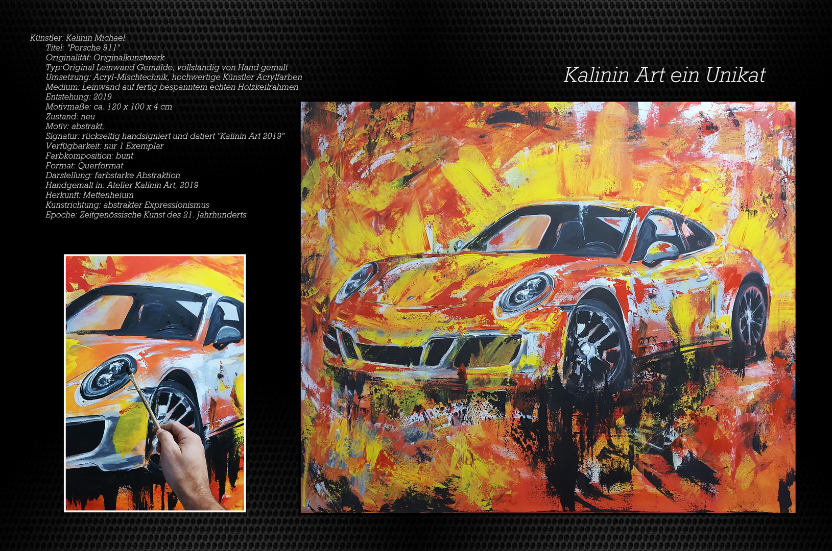 Porsche bild gemalt handgemalt 