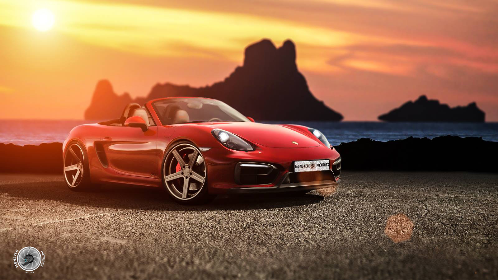 Porsche Boxster GTS 2015 ( Hintergrund Ibiza Es Vedrá geschossen 2013 )