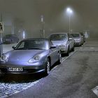 Porsche im Nebel