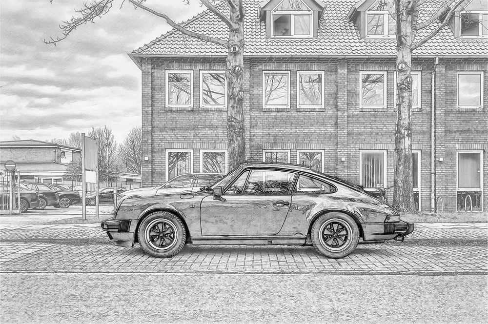 Porsche-Targa-Zeichnung