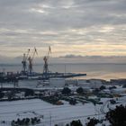 Port de commerce de Brest sous la neige