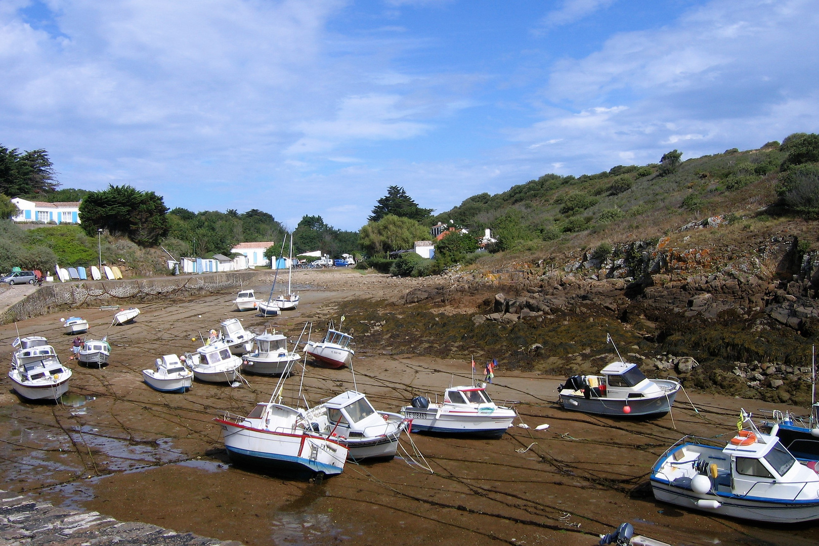 Port de la Meule à marée basse,ile d'Yeu