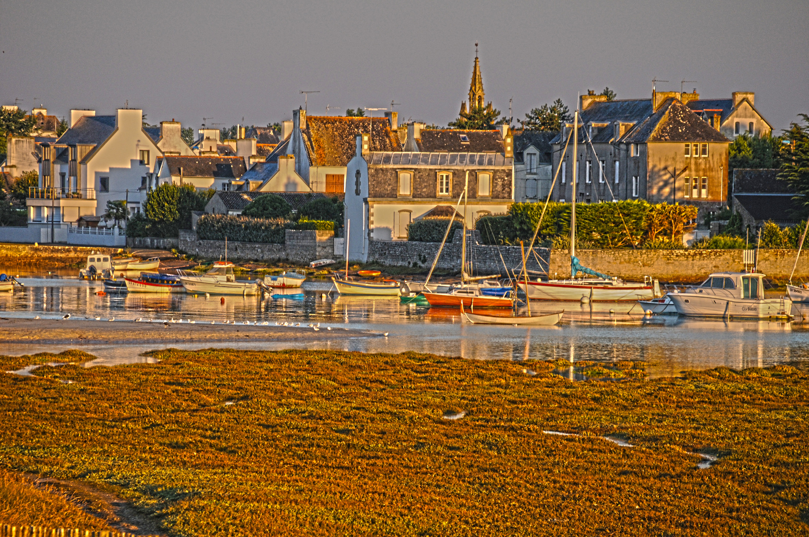 port de lesconil façon aquarelle