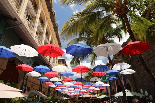 Port Louis, Mauritius - bunte Regenschirme