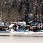 Port titi sous la neige, lac gelé