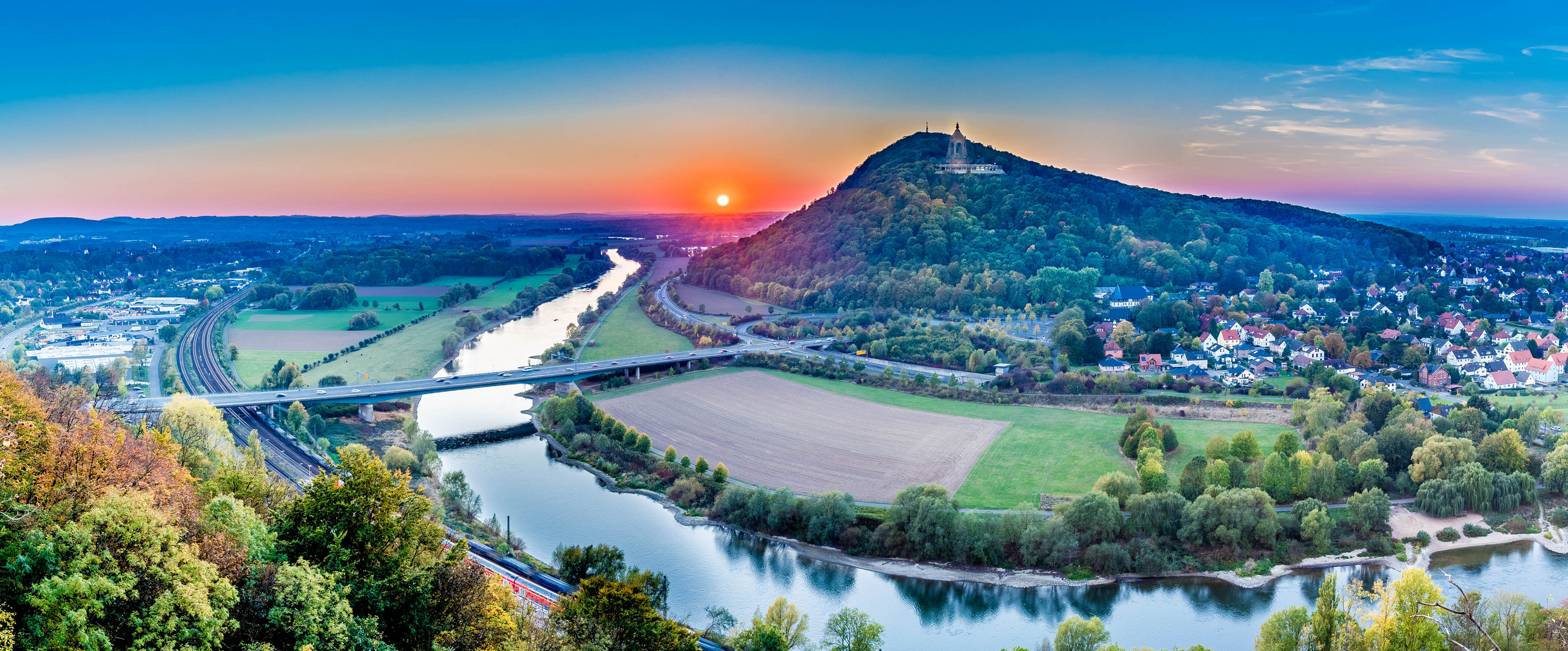 Porta Westfalica Foto & Bild abendstimmung, natur, herbst Bilder auf