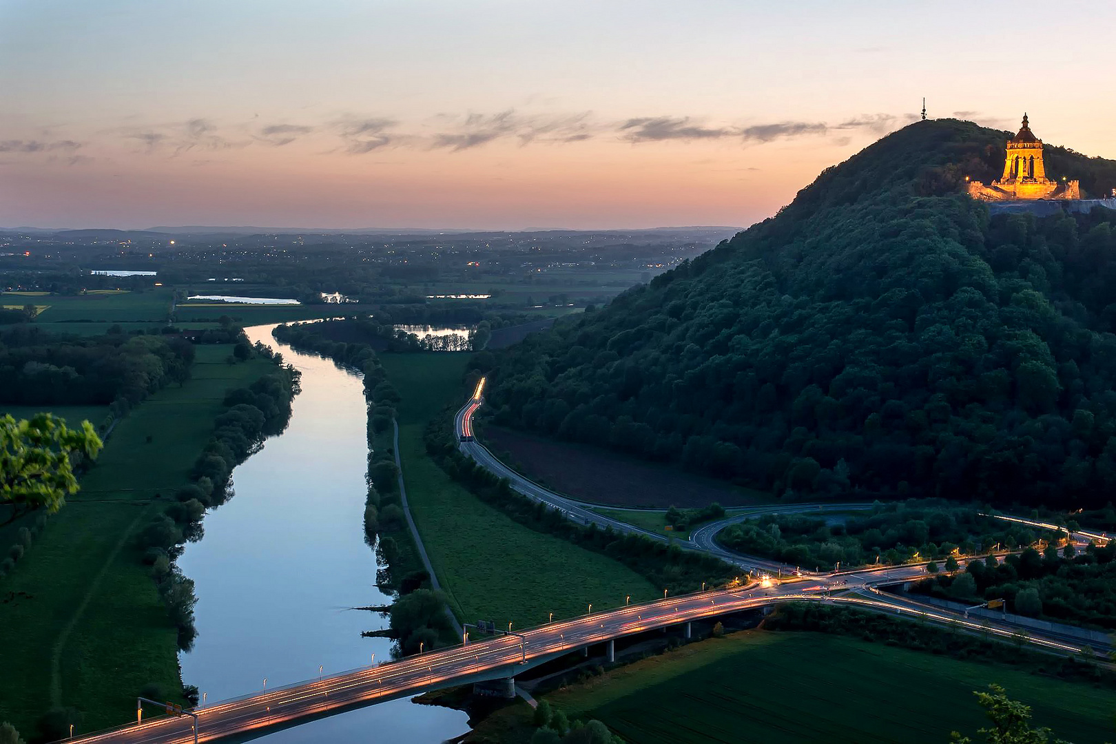 Porta Westfalica after Sunset