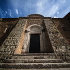 Portal of an old church in Tuscany, Italy