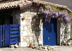 Porte bleue à la glycine (La Sauvetat – Gers)